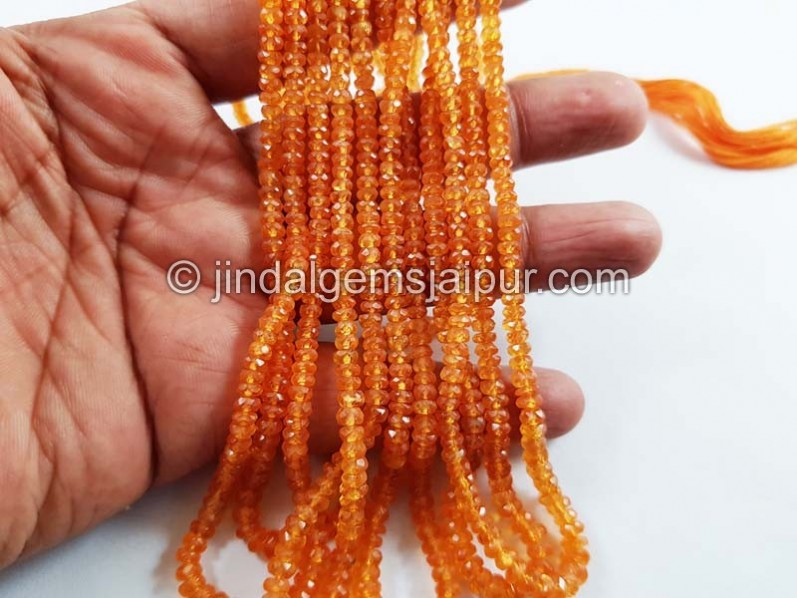 Mandarin Garnet Faceted Roundelle Beads