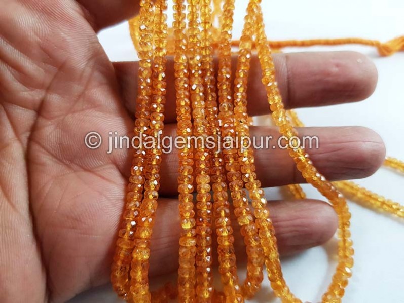 Mandarin Garnet Faceted Roundelle Beads