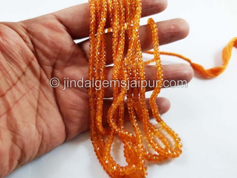 Mandarin Garnet Faceted Roundelle Beads
