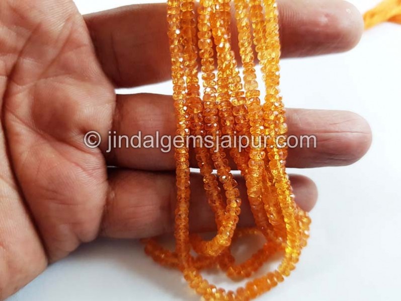 Mandarin Garnet Faceted Roundelle Beads
