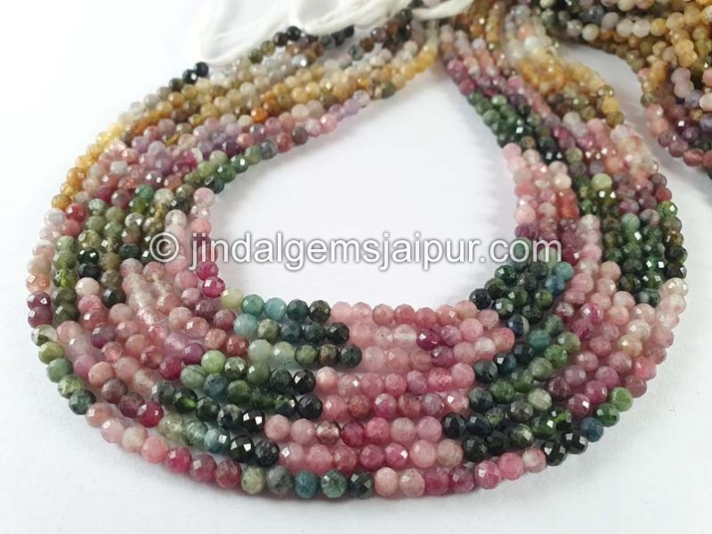Tourmaline Faceted Round Beads