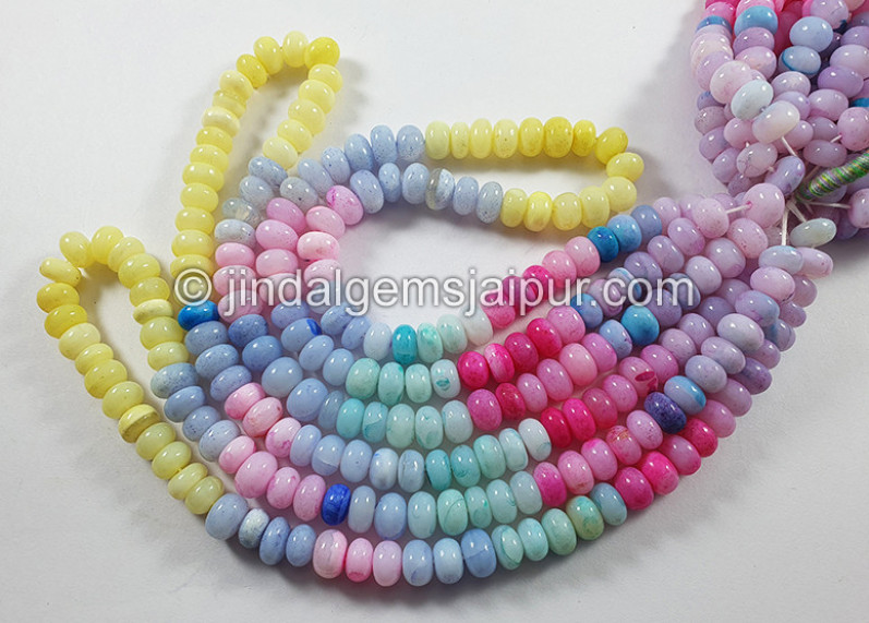 Multi Opal Smooth Roundelle Shape Beads