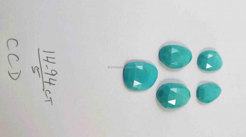 Turquoise Rose cut Slices