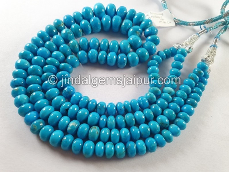 Turquoise Arizona Big Smooth Roundelle Shape Beads