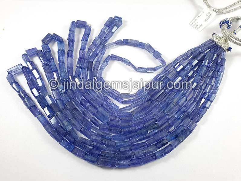 Tanzanite Step Cut Pipe Shape Beads