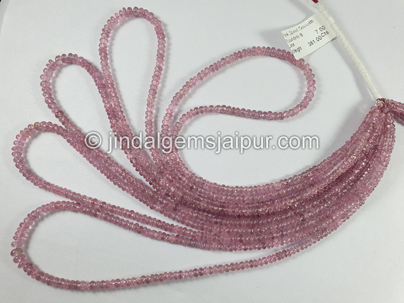 Pink Spinel Smooth Roundelle Shape Beads