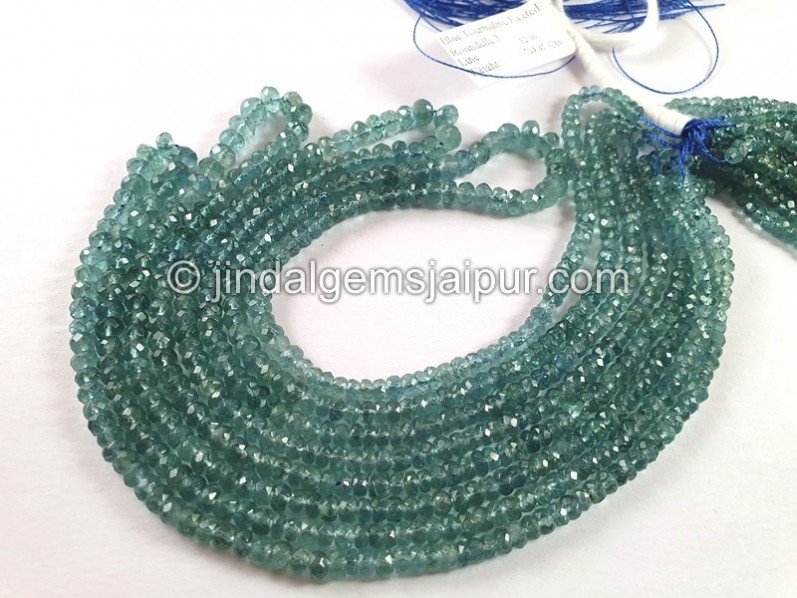 Indicolite Blue Tourmaline Faceted Roundelle Beads
