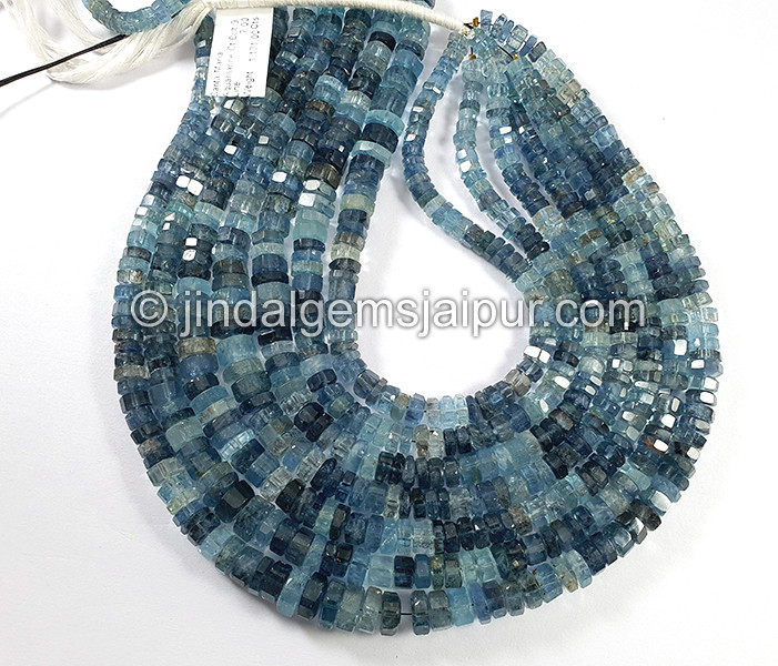 Santa Maria Aquamarine Cut Bolt Shape Beads
