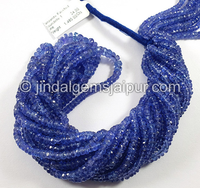 Tanzanite Faceted Roundelle Shape Beads