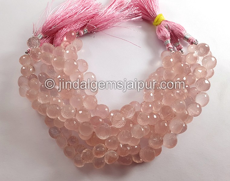 Rose Quartz Faceted Onion Shape Beads