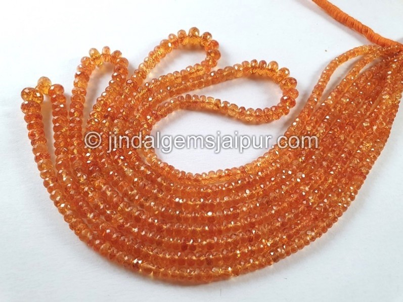 Mandarin Garnet Faceted Roundelle Beads