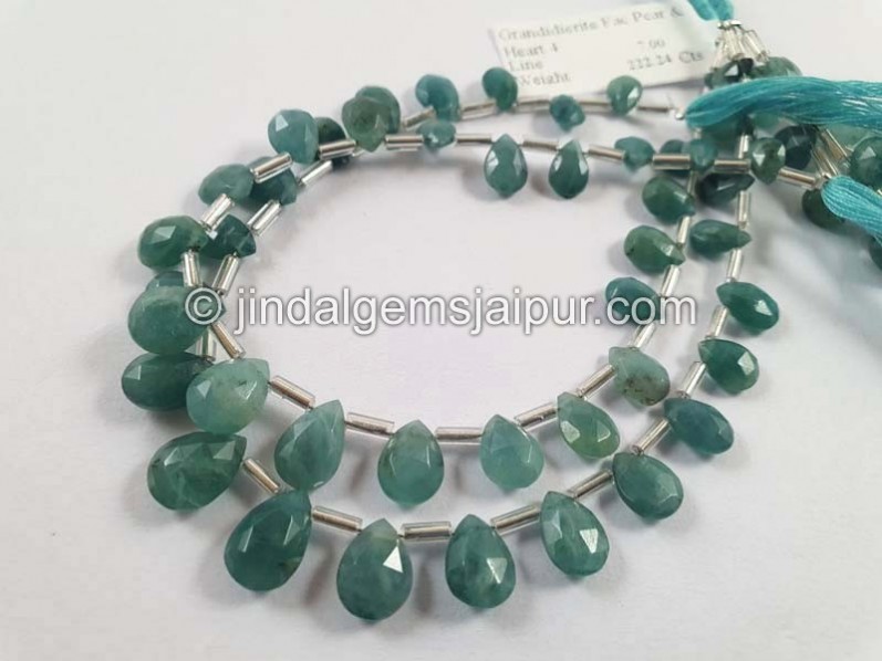 Grandidierite Faceted Pear Beads