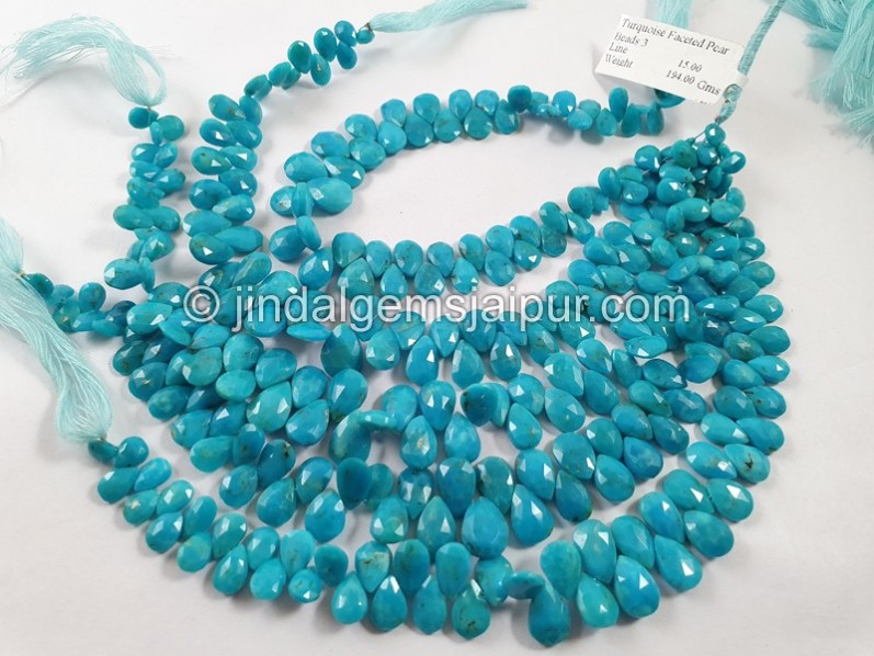 Turquoise Faceted Pear Shape Beads