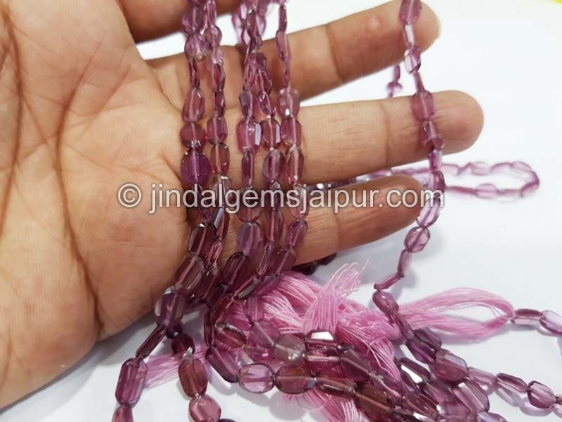 Rhododlite Garnet Flat Faceted Nugget Beads