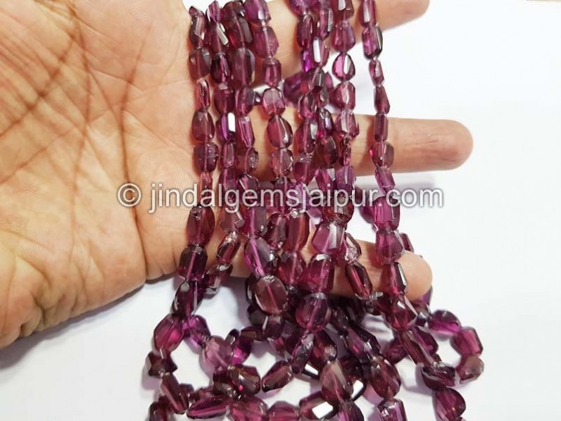 Rhodolite Garnet Faceted Nuggets Shape Beads