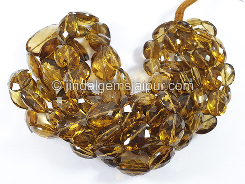 Champagne Quartz Faceted Oval Shape Beads