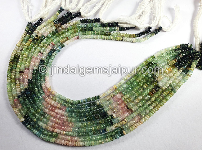 Afghan Tourmaline Smooth Roundelle Shape Beads