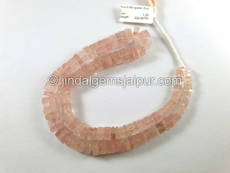 Peach Morganite Bolt Shape Beads