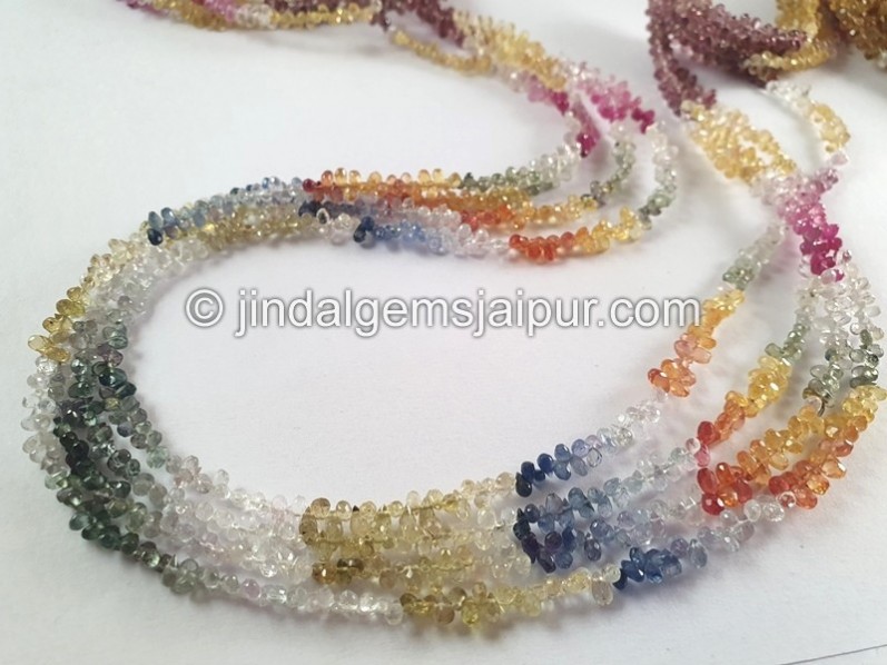 Multi Sapphire Faceted Drop Beads