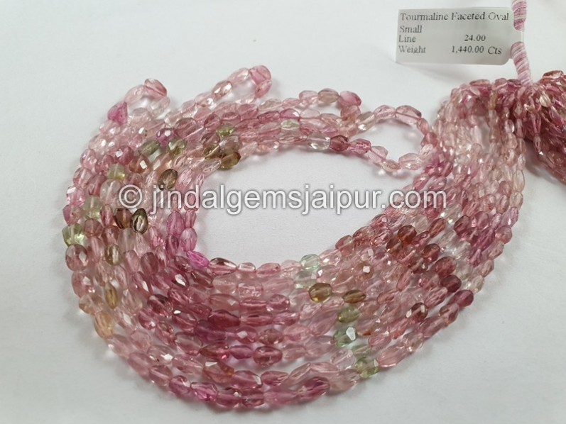 Tourmaline Faceted Oval Beads