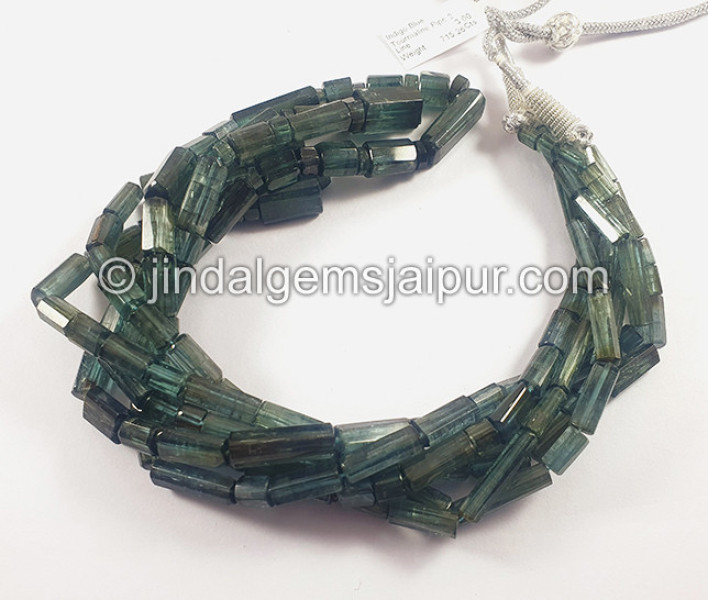 Indigo Blue Tourmaline Shaded Pipe Shape Beads
