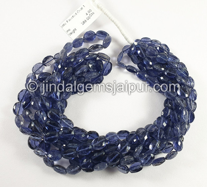 Iolite Faceted Oval Shape Beads