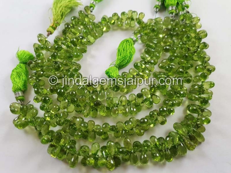 Peridot Far Faceted Drops Shape Beads