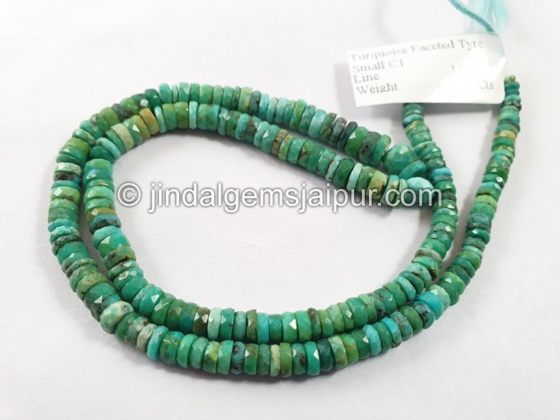 Turquoise Faceted Tyre Shape Beads