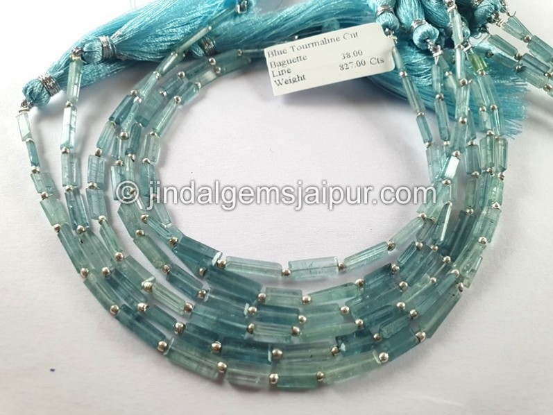 Blue Tourmaline Cut Baguette Beads