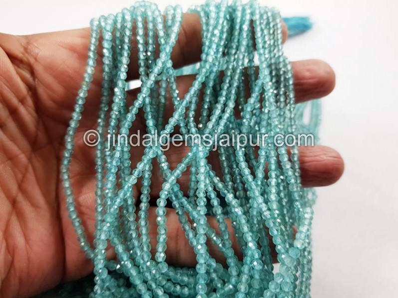 Sky Blue Apatite Micro Cut Round Beads
