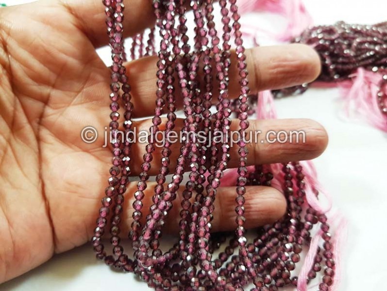 Rhodolite Garnet Micro Cut Round Beads
