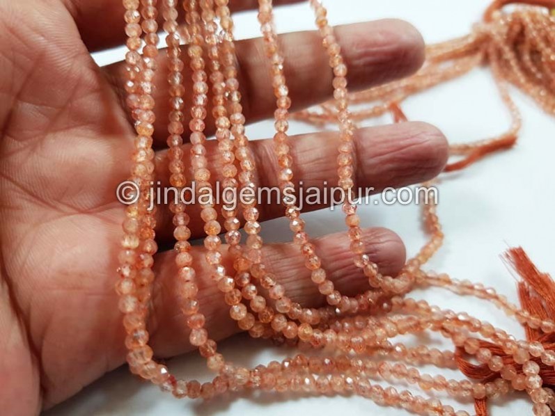 Sunstone Micro Cut Round Beads