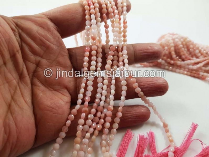 Pink Opal Shaded Faceted Coin Beads