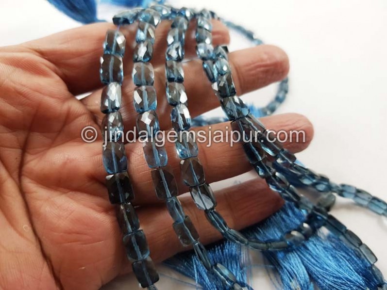 London blue topaz faceted chicklet beads