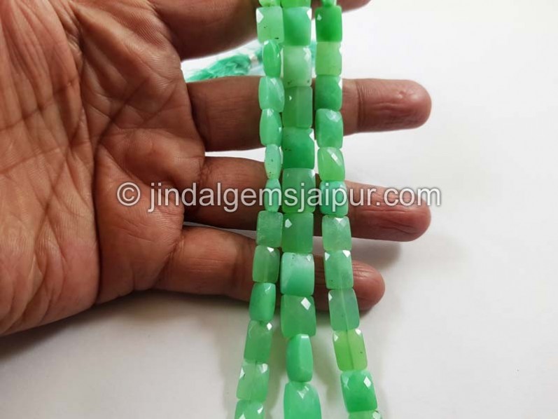 Chrysoprase faceted chicklet beads
