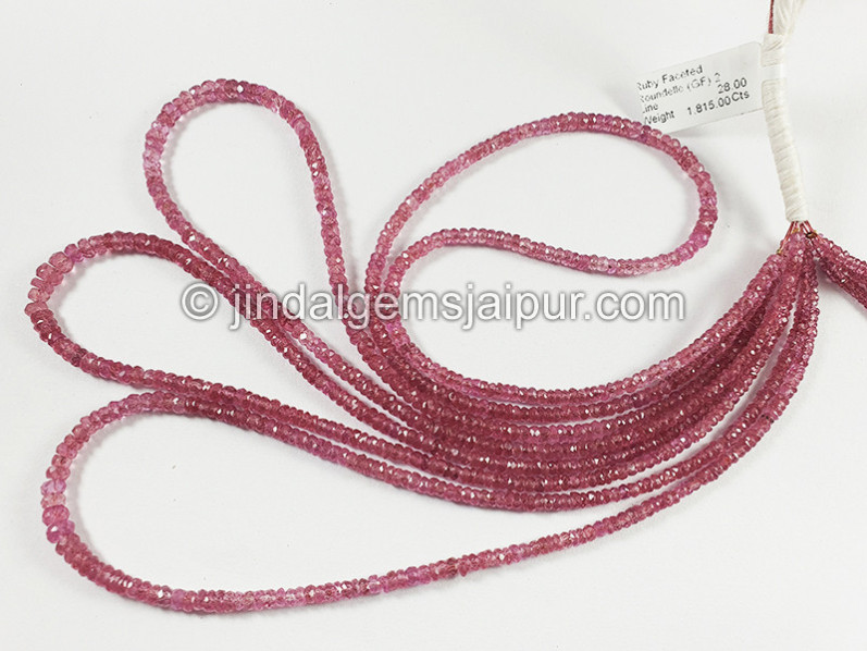 Ruby Shaded Faceted Roundelle Shape Beads