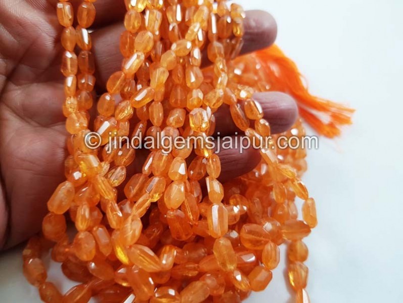 Mandarin Garnet Faceted Nugget Beads
