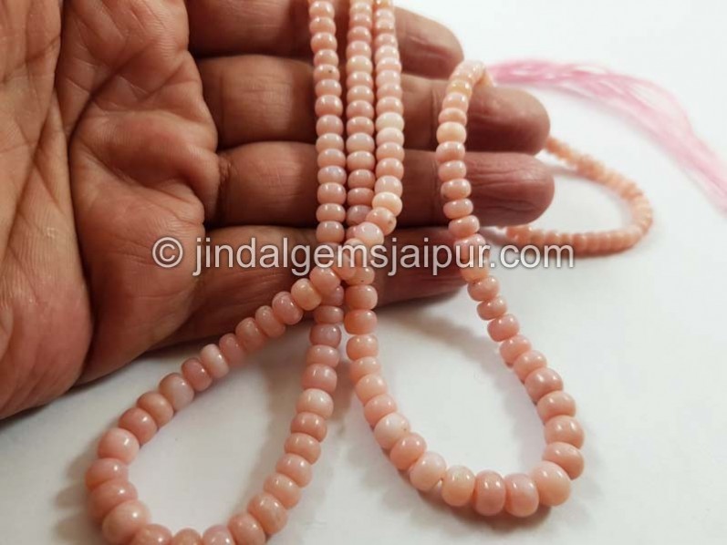 Pink Opal Smooth Roundelle Beads