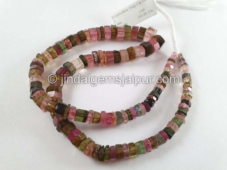 Tourmaline Step Cut Bolt Beads