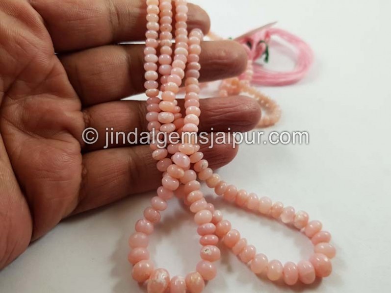 Pink Opal Smooth Roundelle Beads