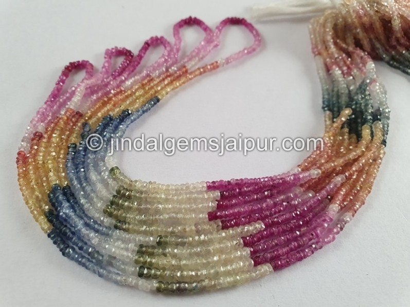 Multi Sapphire Faceted Roundelle Beads -- SPPH181