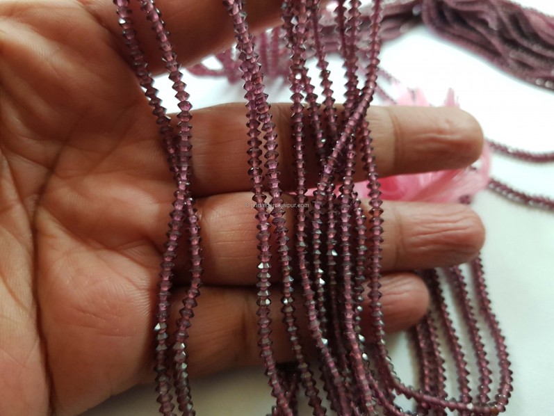 Rhodolite garnet micro german cut beads