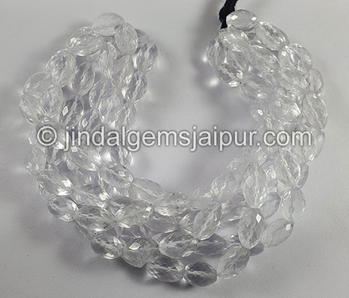Crystal Quartz Faceted Barrel Shape Small Beads