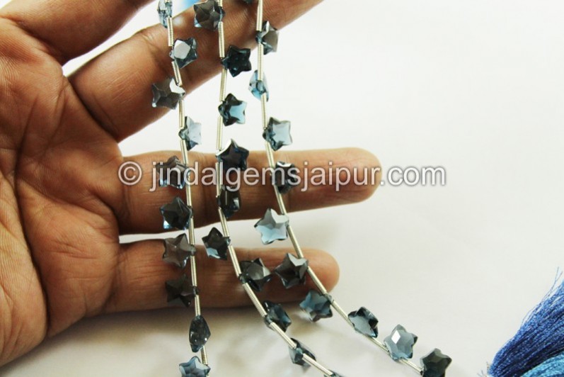 London Blue Topaz Far Star Cut Beads