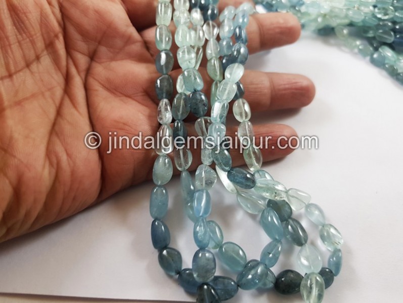 Multi Aquamarine Shaded Smooth Nuggets
