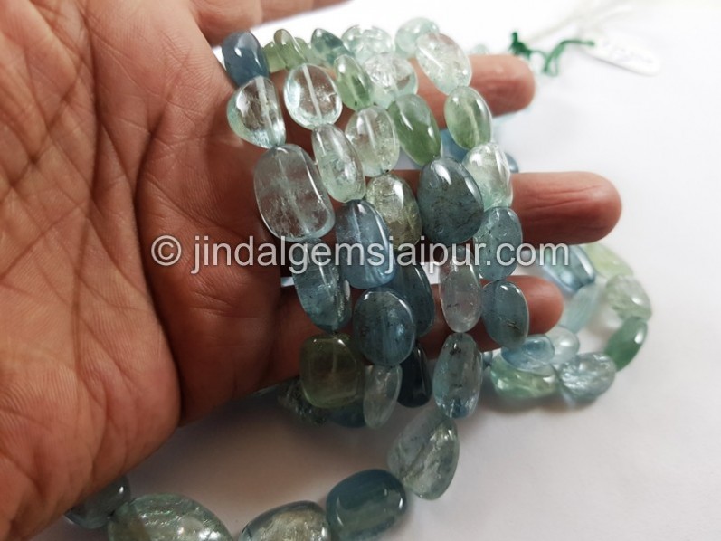 Multi Aquamarine Shaded Far Smooth Nuggets