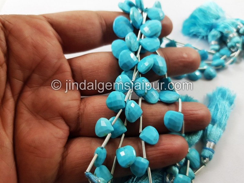 Sleeping Beauty Turquoise Faceted Heart Beads