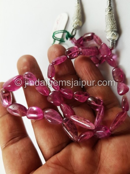 Rubellite Smooth Nugget Beads