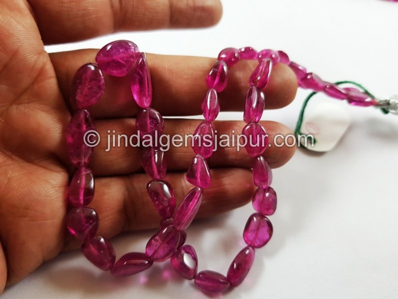 Rubellite Smooth Nugget Beads