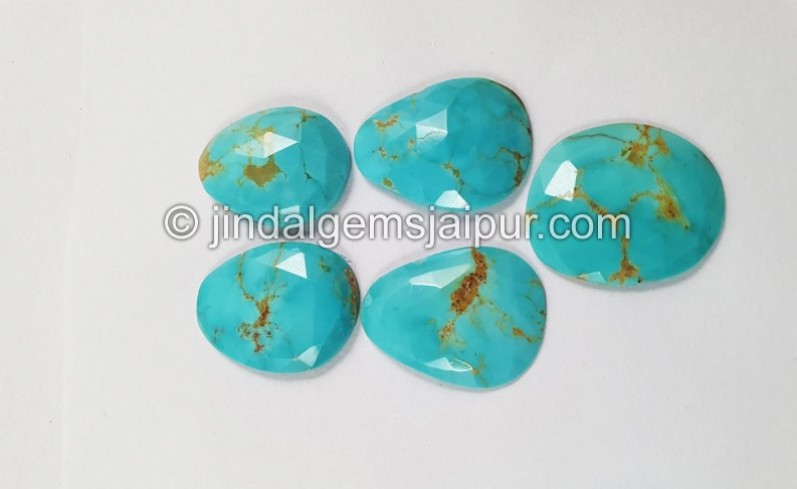 Golden Spiderweb Turquoise Rose Cut Slices